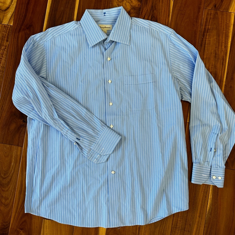 Tommy Bahama blue stripe button down
